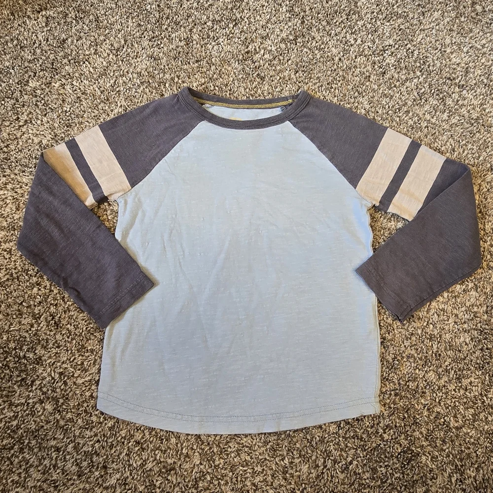 Mini Boden Boys L/S Shirt - Blue and Gray Size 4-5